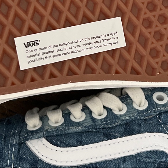 Vans Old Skool Stackform Checkerboard Skate Shoe Woven Denim - Picture 5 of 16